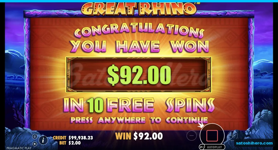 Collect screen shows ninety two dollars won