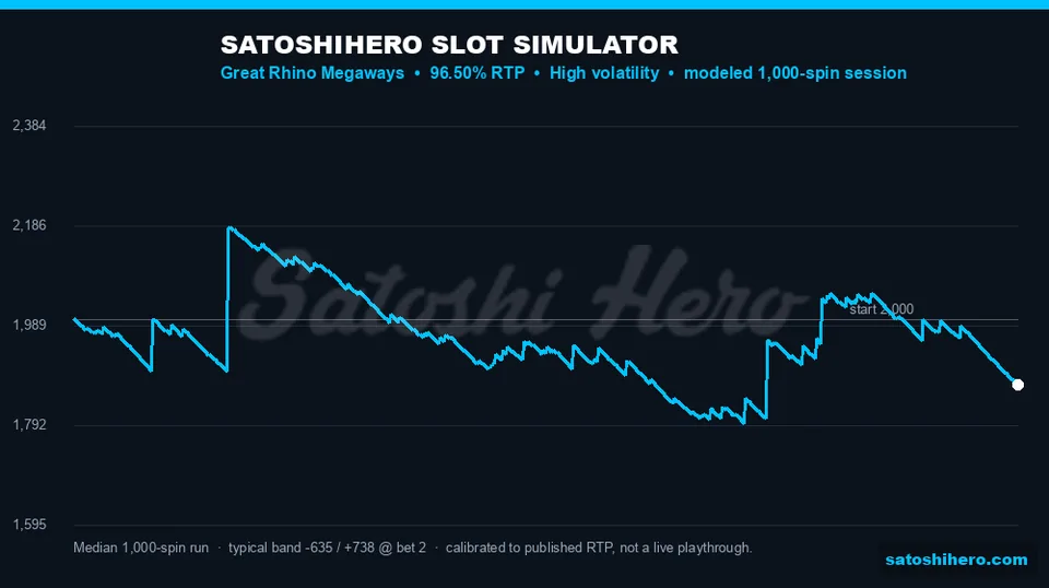 Simulator curve plots a thousand spin swing