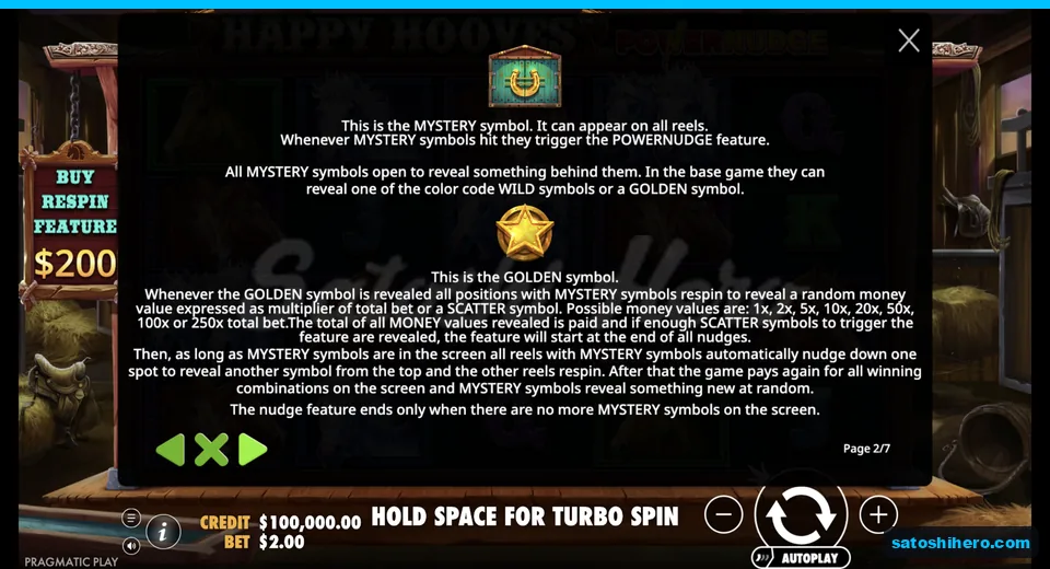 Mystery door page shows golden money values