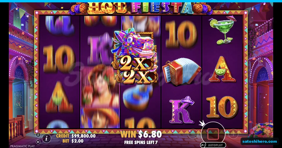 Free spins continue with 2x wild held