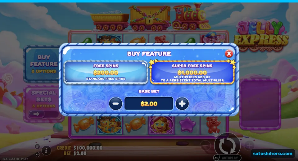 Buy menu opens at $2.00 stake