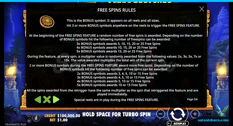 Bonus coin rules show spins and multipliers