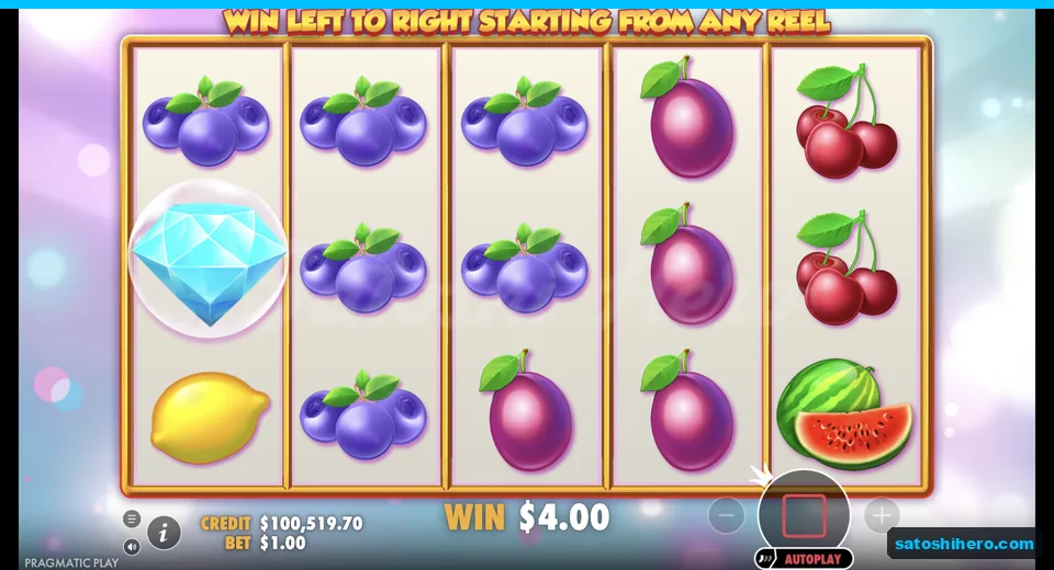 Line win resolves across connected blueberries