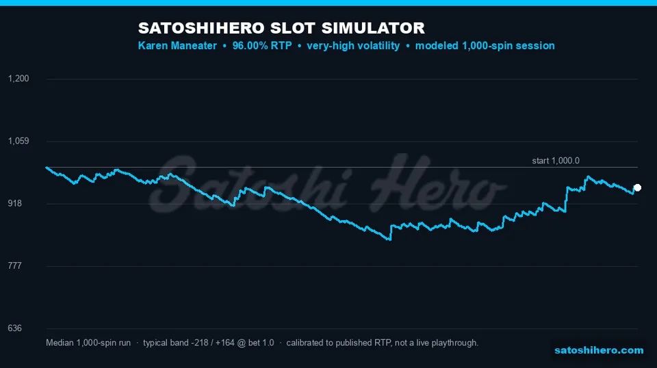 Blue balance curve tracks simulated spin results