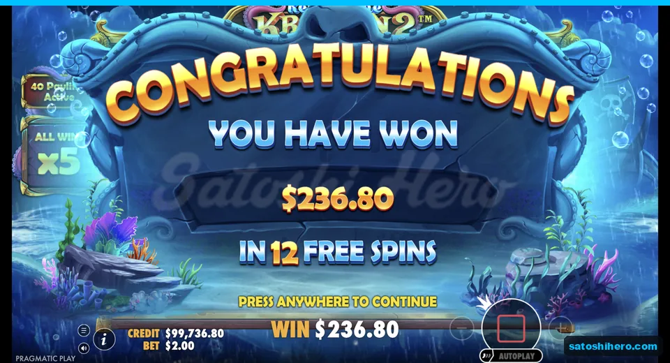 Collect screen shows $236.80 total win