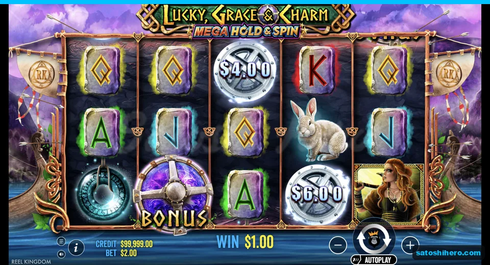 Line win resolves with Queen runes and coins