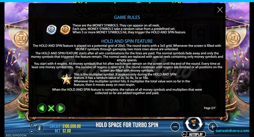Special symbols show money coins and star multipliers