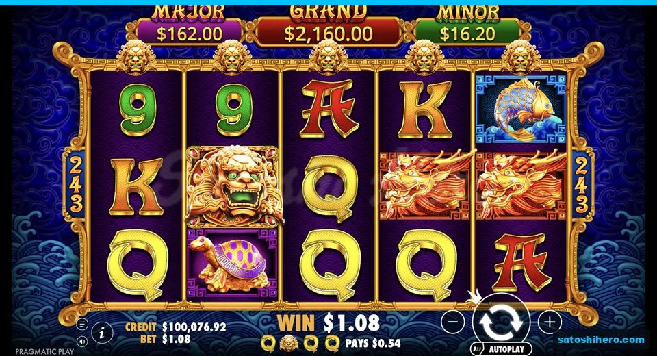Line win resolves beside a golden Wild
