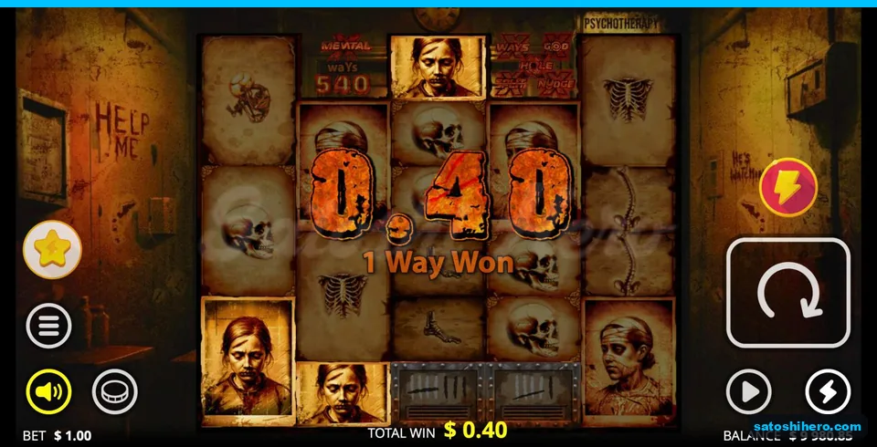 Win amount sits over a 540-ways grid