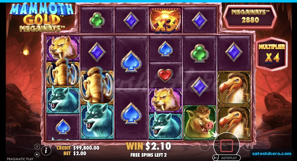 Tumbling win plays with multiplier meter active