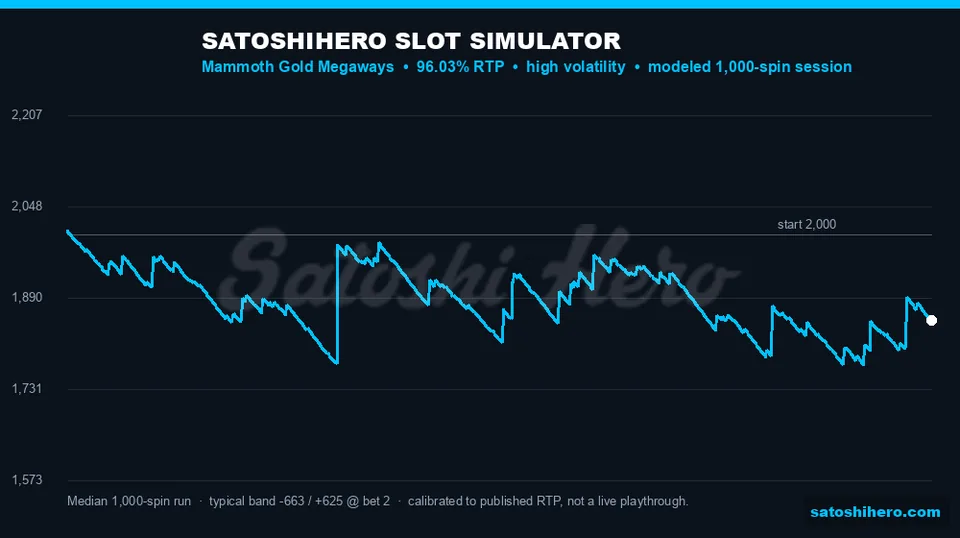Blue session graph drops through modelled spins