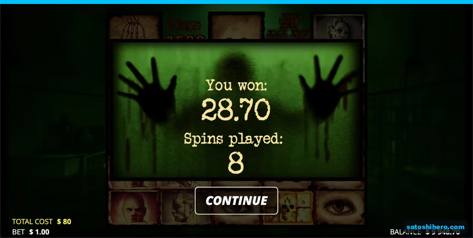 Typed total win screen showing $28.70