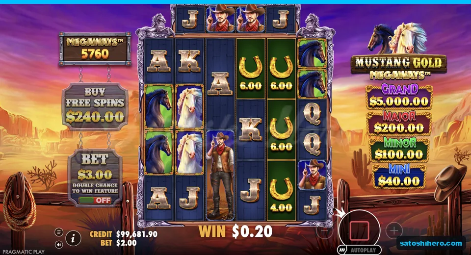 Line win resolves with horseshoes on the right