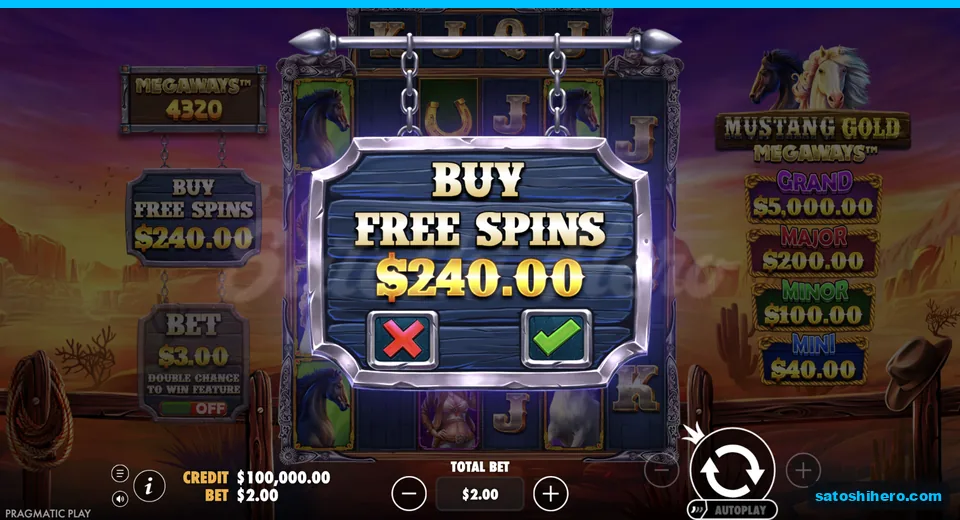 Buy menu opens at the live stake