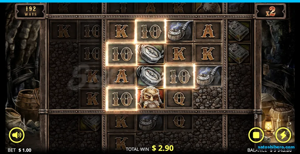 Expanded board pays with x2 multiplier