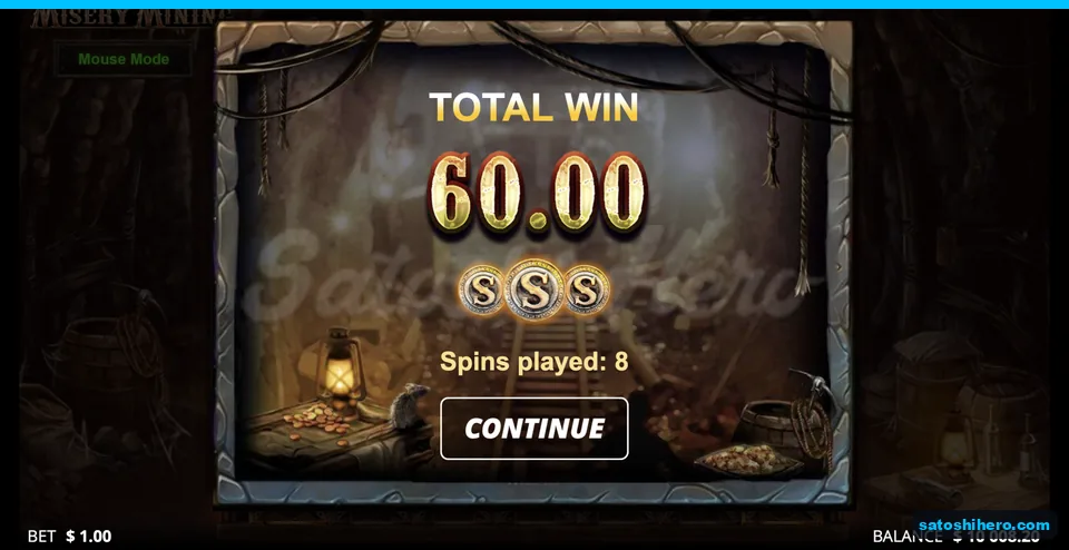 Collect screen pays sixty dollars
