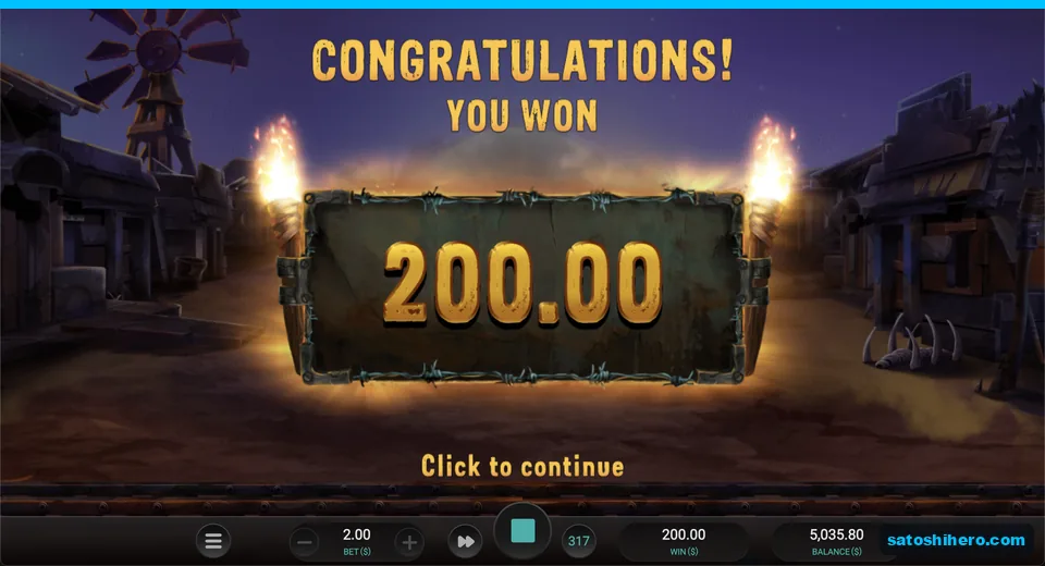 Collect screen shows two hundred dollars