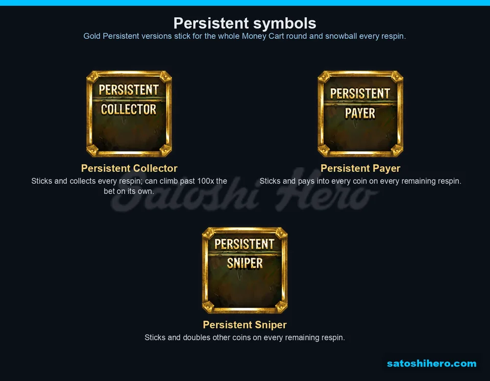 Gold persistent collector payer and sniper symbols