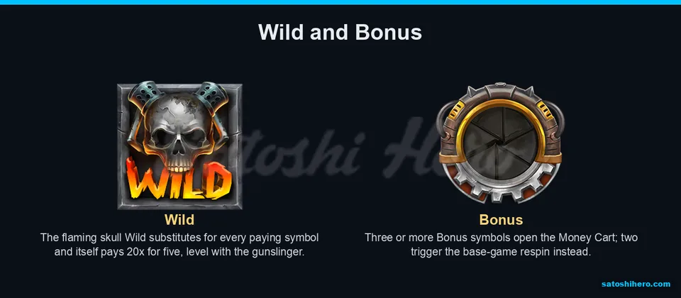 Flaming skull wild beside bonus symbol