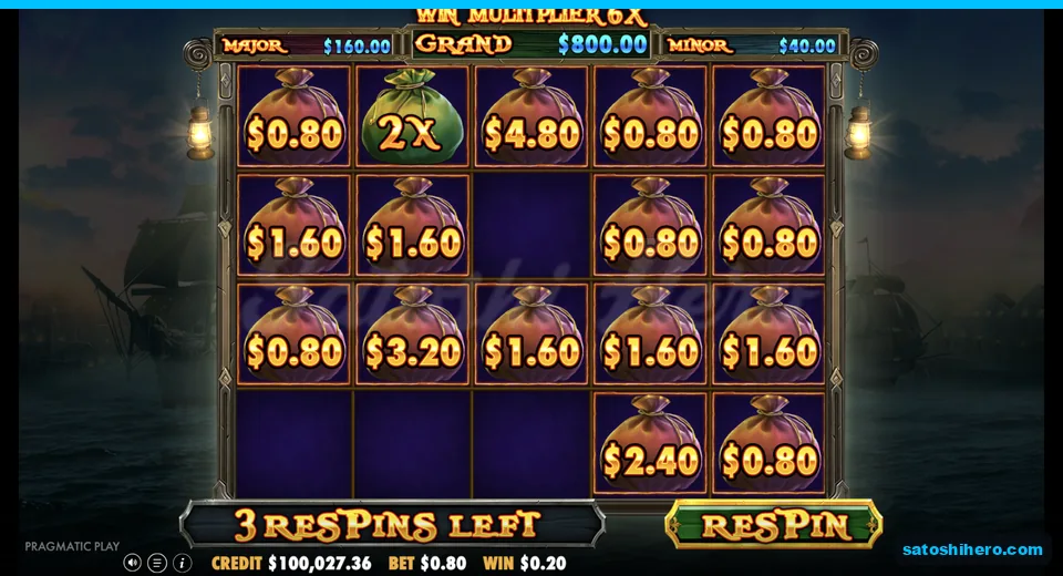 Respin grid nearly full with 6x multiplier