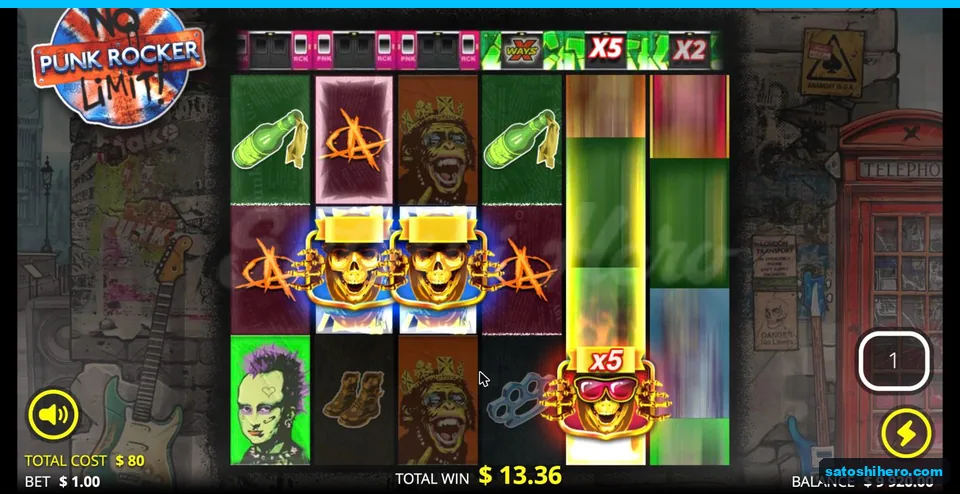Gold skull wild with 5x multiplier head