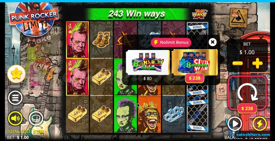 Bonus buy menu with $80 and $238 options