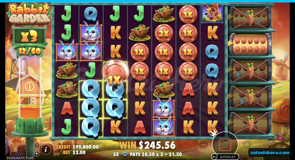 Free spins board fills with value coins