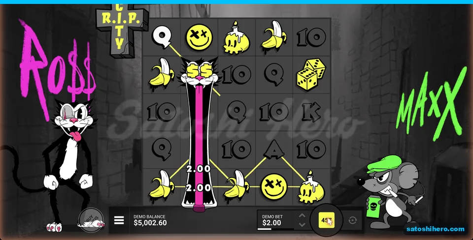 Yellow paylines cross a base win