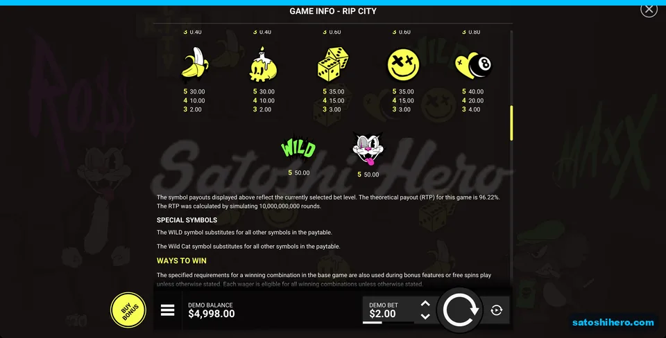 Premium symbols fill the payout panel