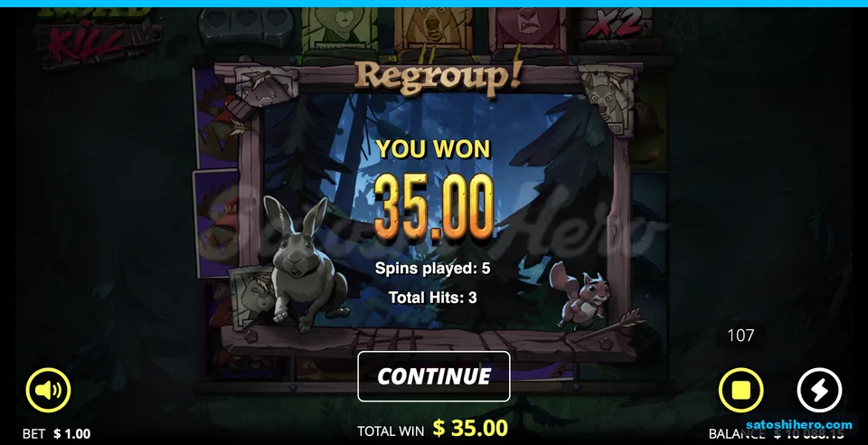 Regroup screen totals thirty-five dollars