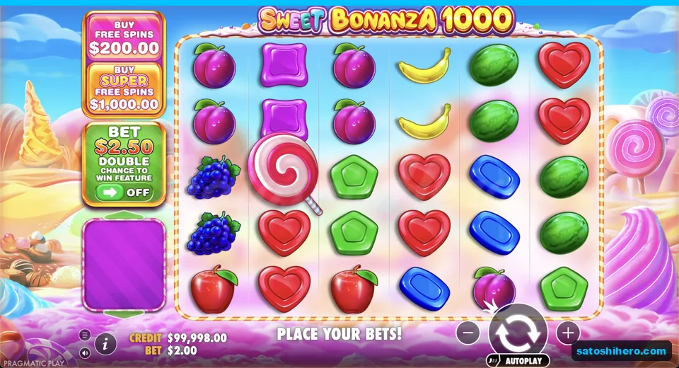 Base board rests with candies and fruit