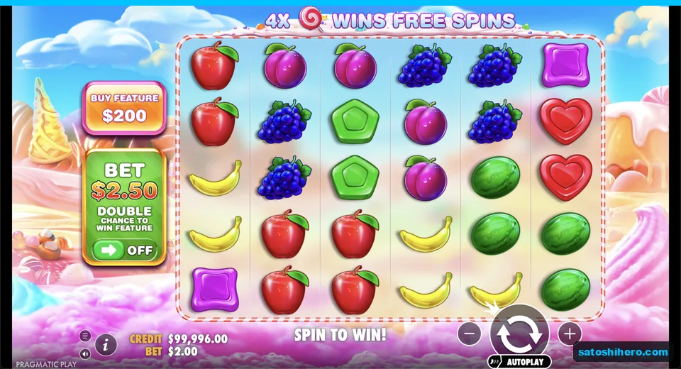 Candy grid rests under the pastel sky