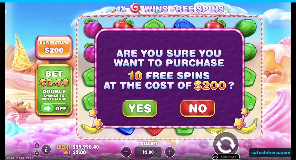 Buy menu opens at the live stake