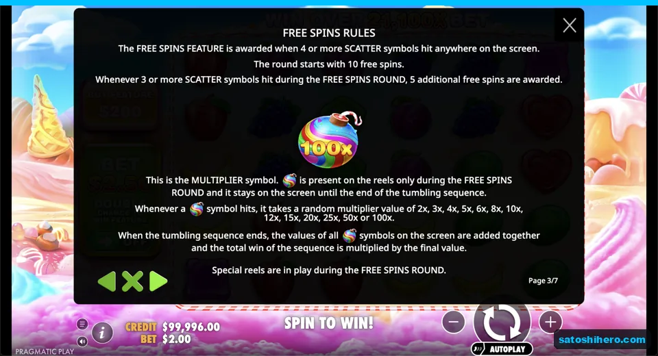 Rules page lists rainbow bomb values
