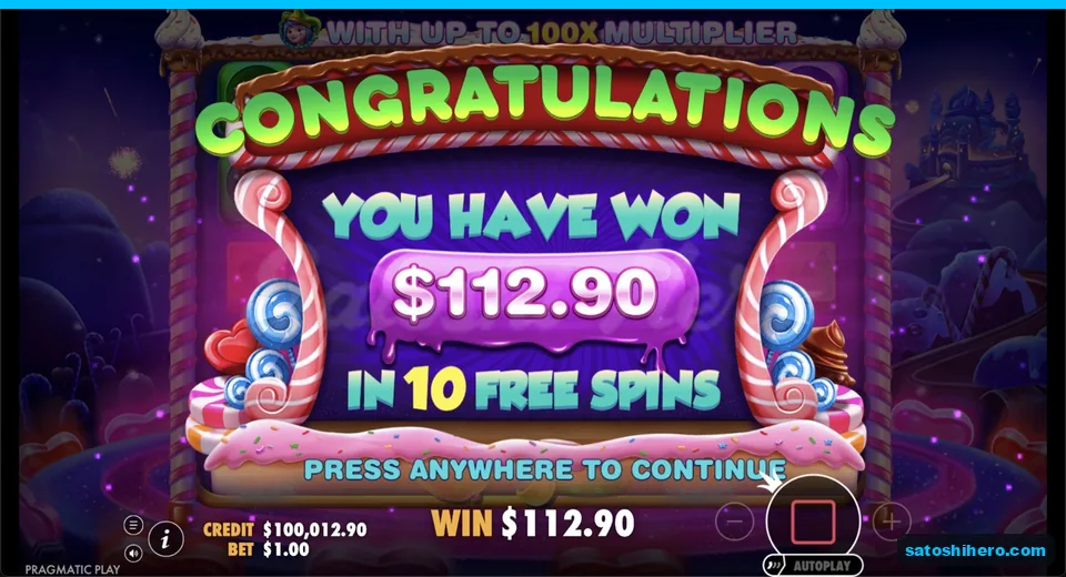 Collect screen reports $112.90 payout