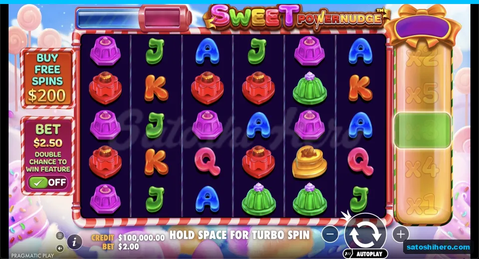 Resting candy grid with buy sign