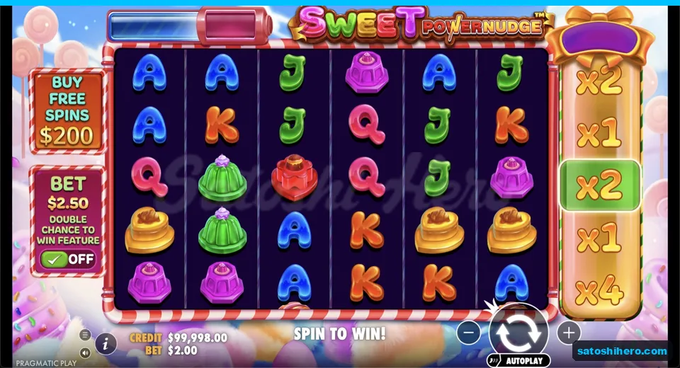 Multiplier reel highlights the centre candy value