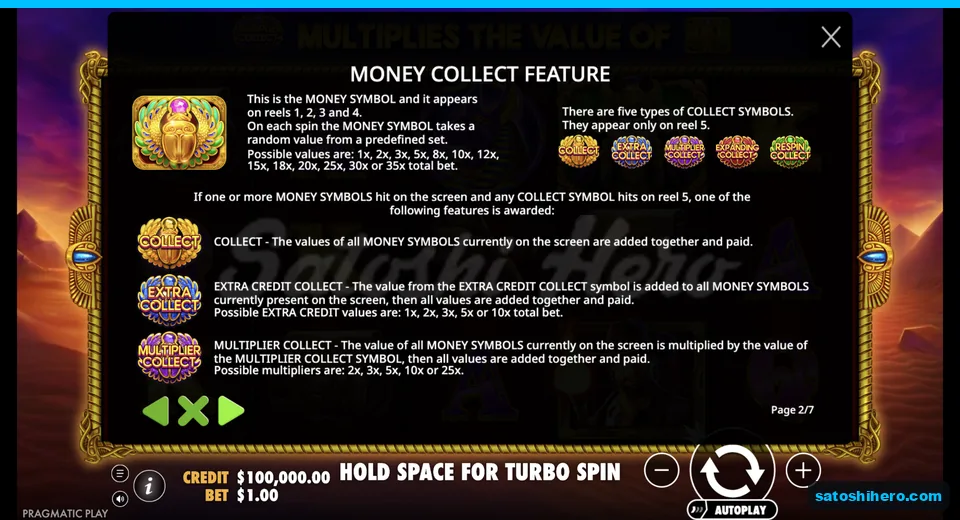 Rules page shows scarab and collect symbols
