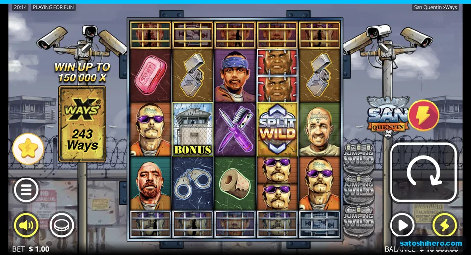 Prison reel grid with inmates and contraband