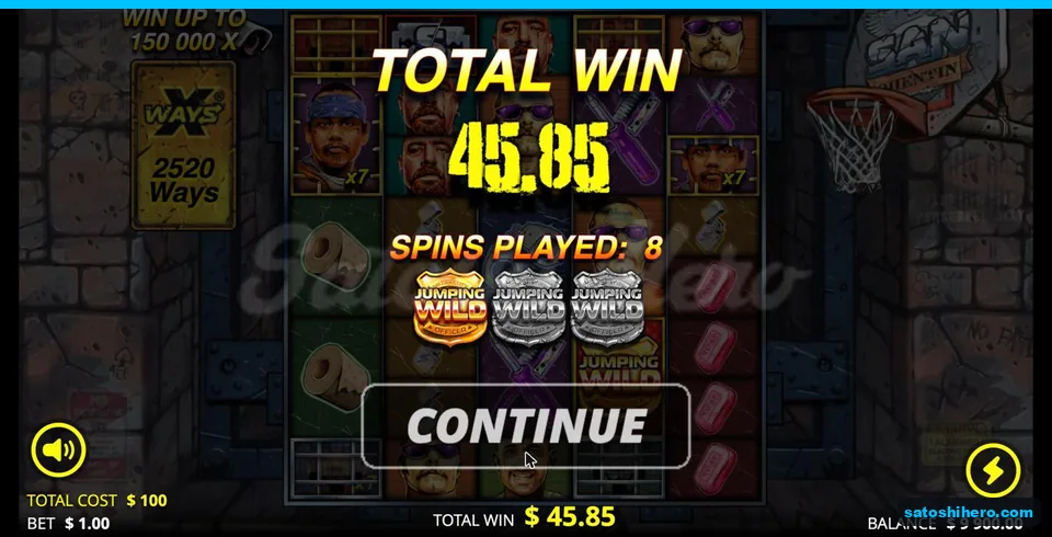 Collect screen displays a $45.85 total win