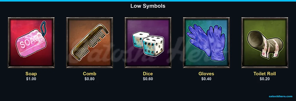 Contraband icons list low symbol payouts