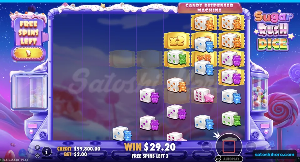 Free spins grid shows glowing multiplier spots