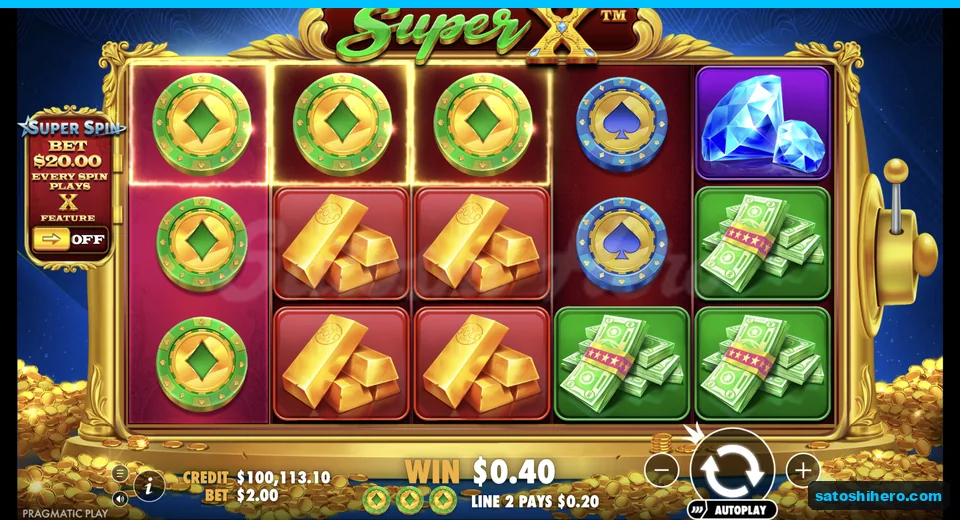 Line win resolves across three green diamond chips