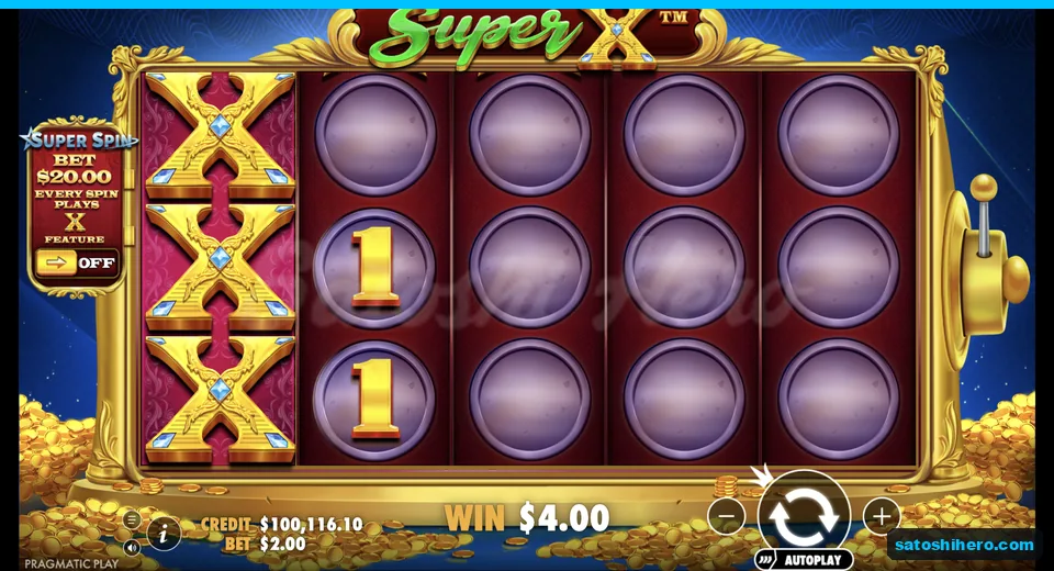 Respins lock three X symbols with digit one