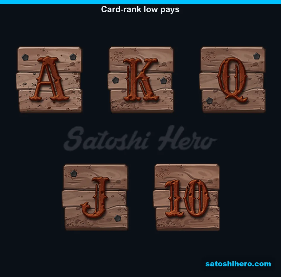 Card ranks carved into wooden planks