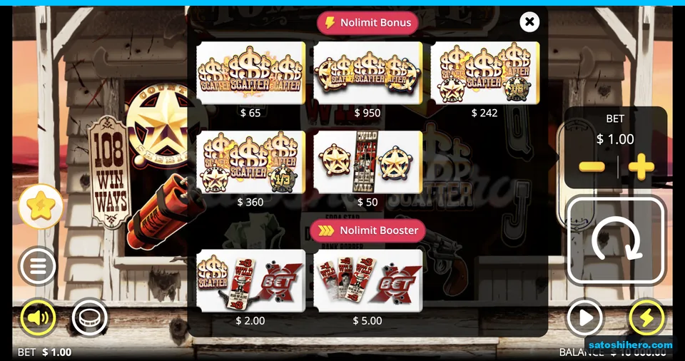Bonus buy menu lists feature prices