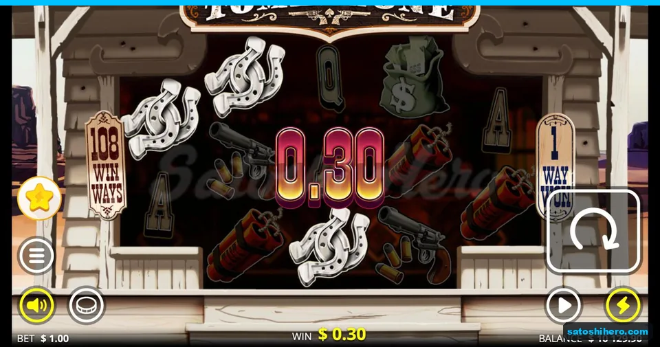 Horseshoe symbols show a thirty-cent win