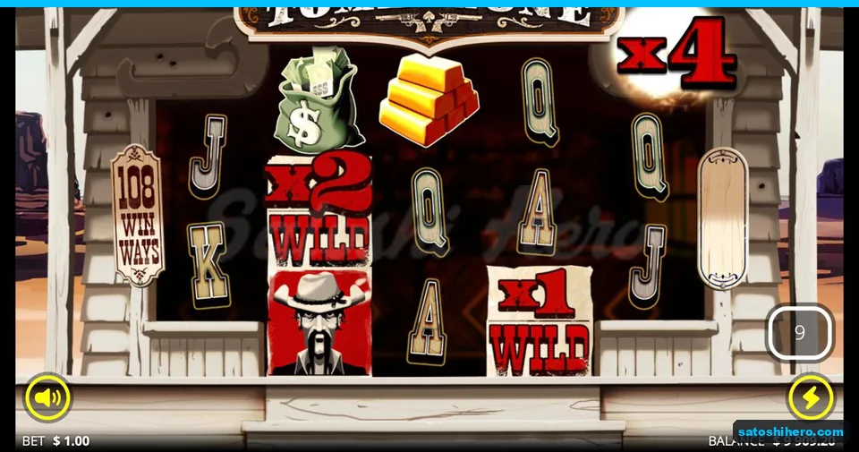 Outlaw wilds and nine spins remain onscreen