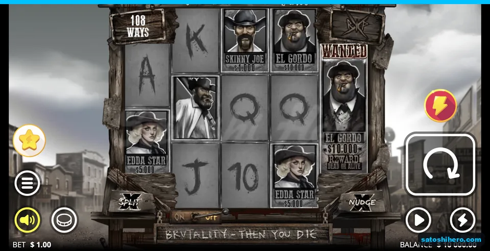 Wanted posters sit on the settled reel grid