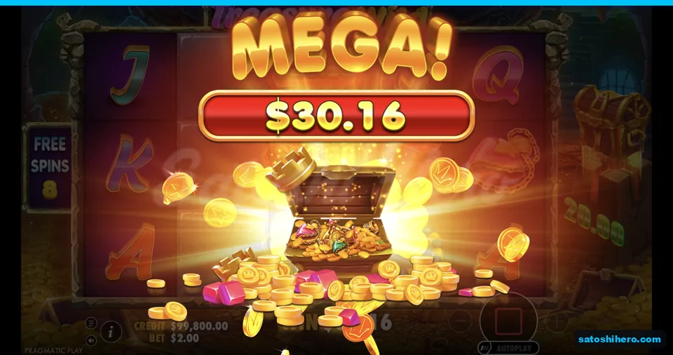 Mega collect lands with eight spins left